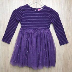 Mini Boden Purple Tulle Sparkle Knit Dress Size 5-6